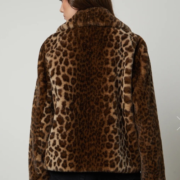 Velvet Amani Leopard Lux Faux Fur Jacket - Picture 3 of 4